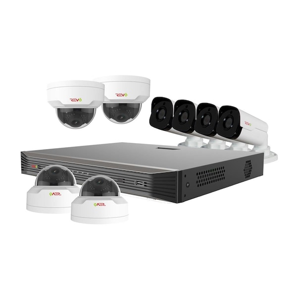 Revo America Ultra HD 16 Channel 3TB NVR Surveillance System with 8 x 4 Megapixel Cameras RU162MD4GB4G-3T - main